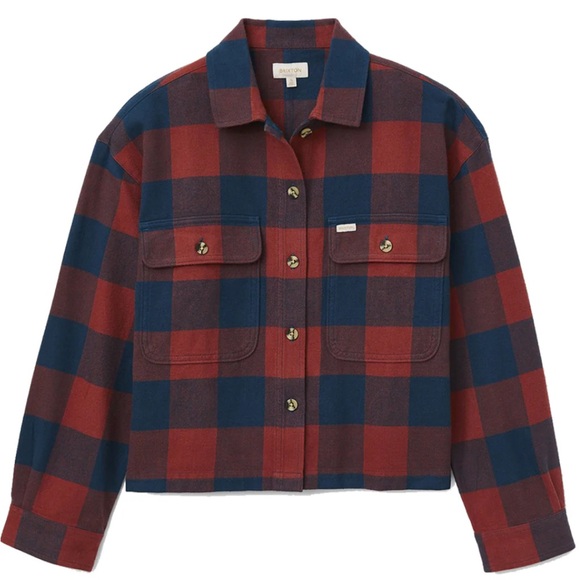 Brixton Tops - Brixton Woman's Bowery Cropped Flannel Shirt Sz S